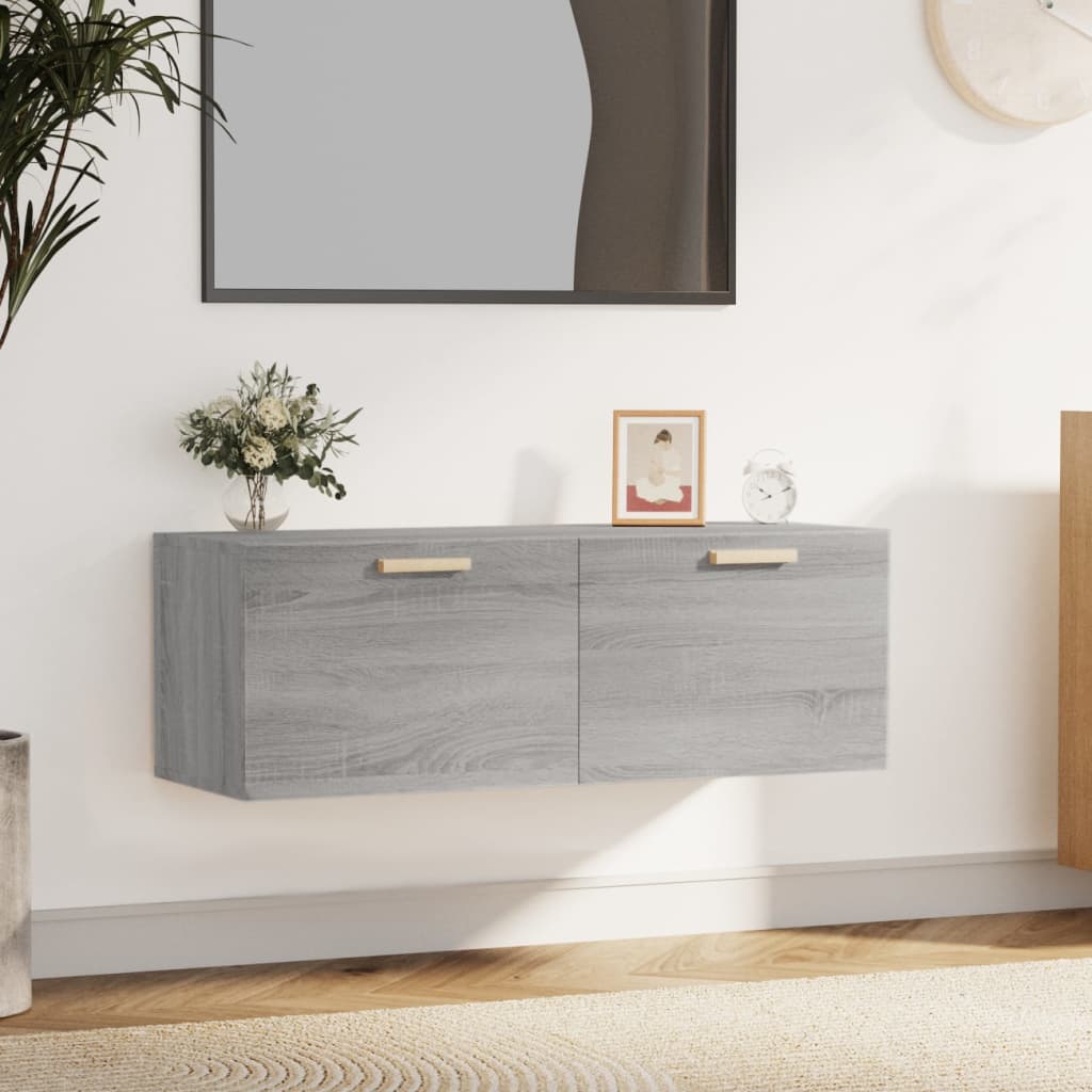 Seinäkaappi harmaa Sonoma 100x36,5x35 cm tekninen puu - Sisustajankoti.fi