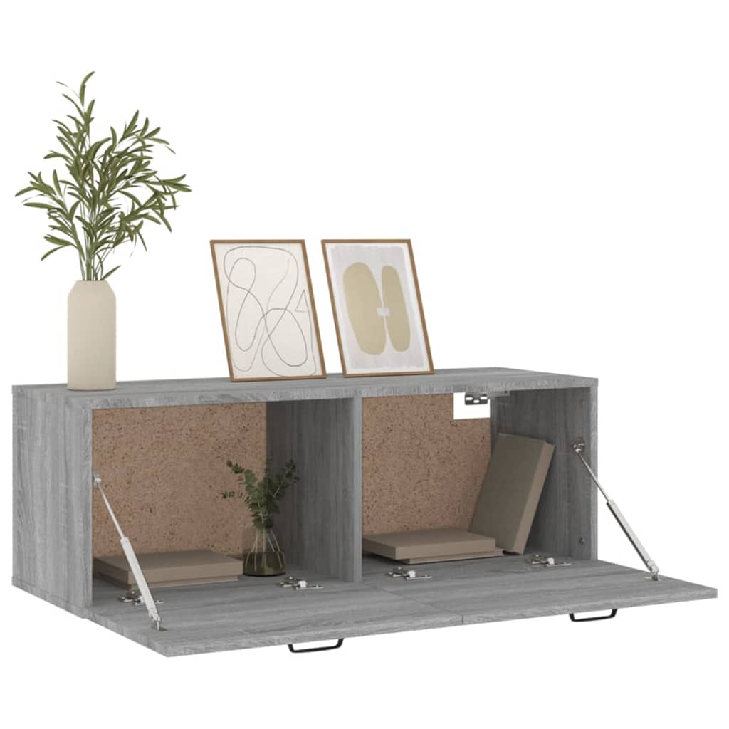 Seinäkaappi harmaa Sonoma 100x36,5x35 cm tekninen puu - Sisustajankoti.fi