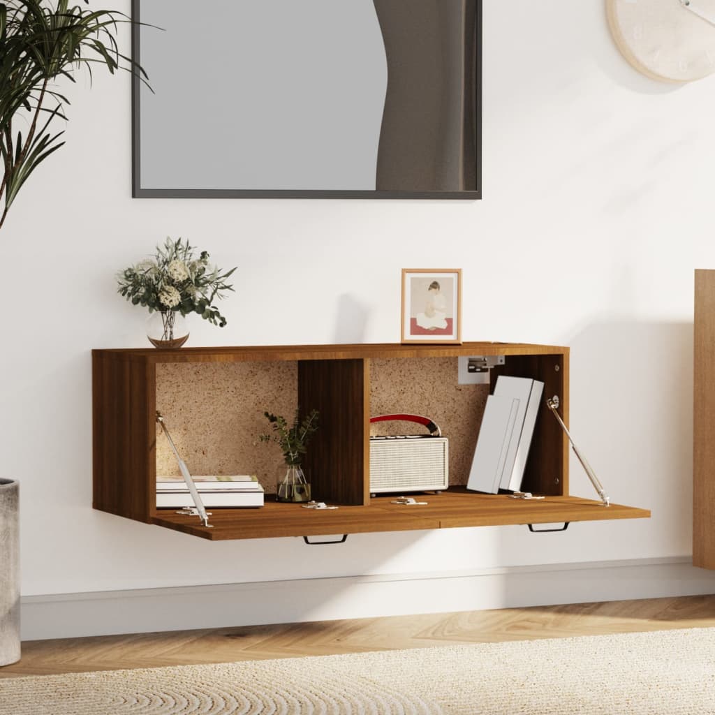 Seinäkaappi ruskea tammi 100x36,5x35 cm tekninen puu - Sisustajankoti.fi