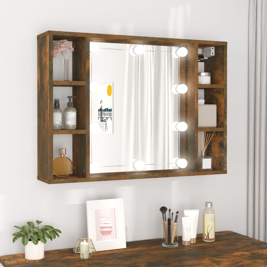 Peilikaappi LED-valoilla savutammi 76x15x55 cm - Sisustajankoti.fi