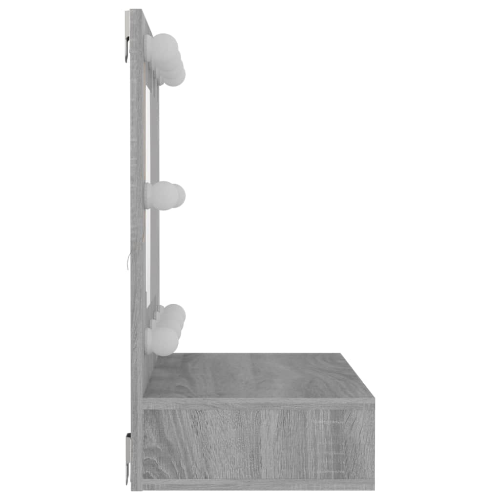 Peilikaappi LED-valoilla harmaa Sonoma 60x31,5x62 cm - Sisustajankoti.fi