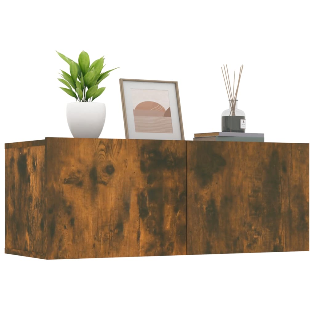 TV-tasot 2 kpl savutammi 80x30x30 cm tekninen puu - Sisustajankoti.fi