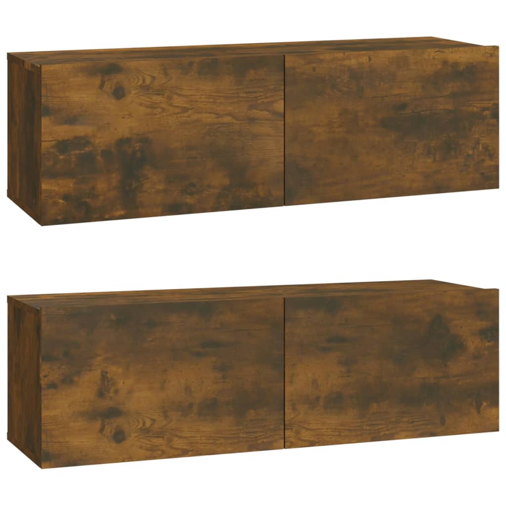 TV-seinäkaapit 2 kpl savutammi 100x30x30 cm tekninen puu - Sisustajankoti.fi