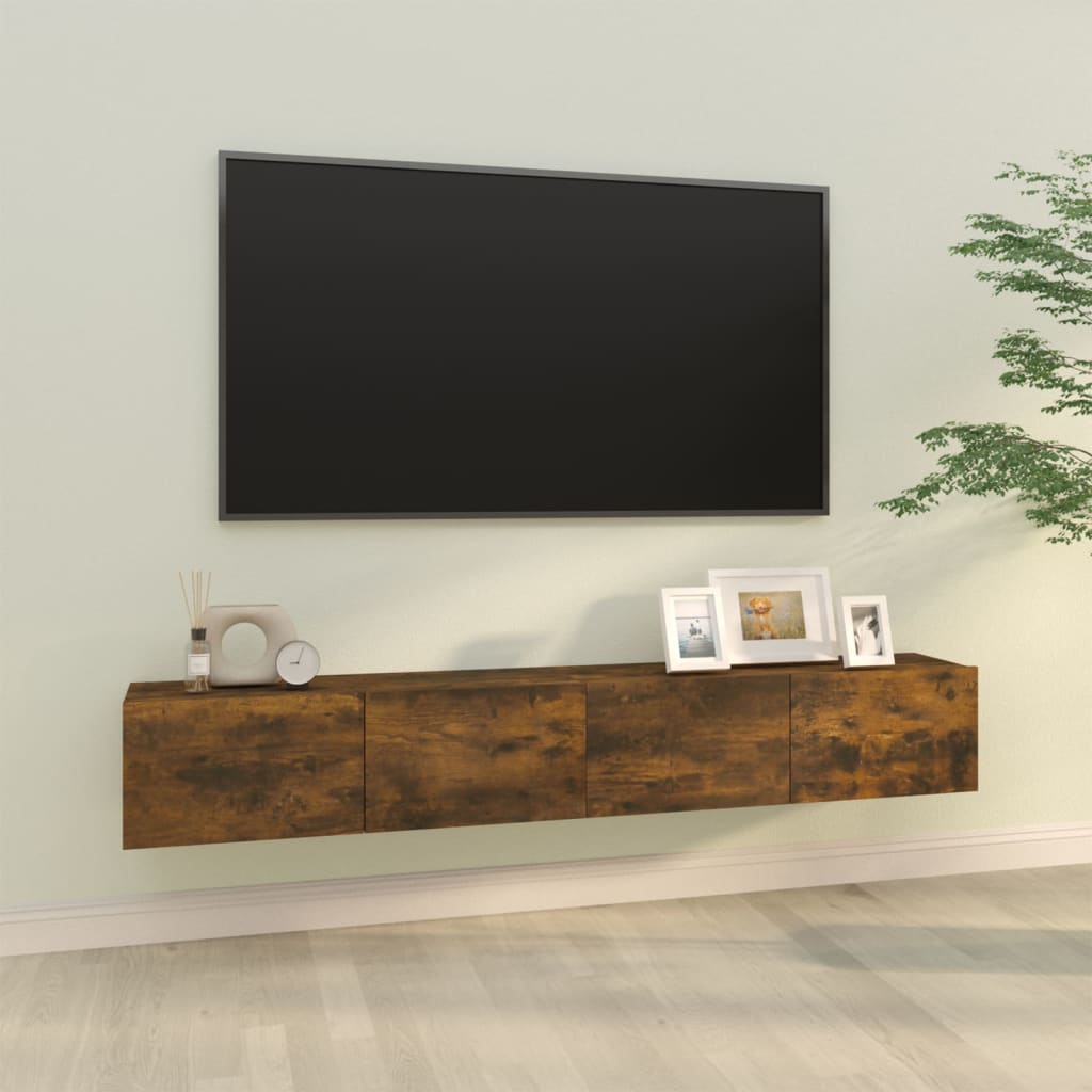 TV-seinäkaapit 2 kpl savutammi 100x30x30 cm tekninen puu - Sisustajankoti.fi
