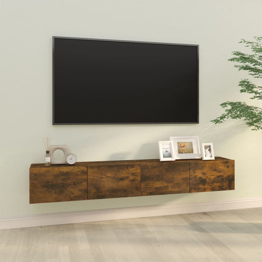 TV-seinäkaapit 2 kpl savutammi 100x30x30 cm tekninen puu - Sisustajankoti.fi
