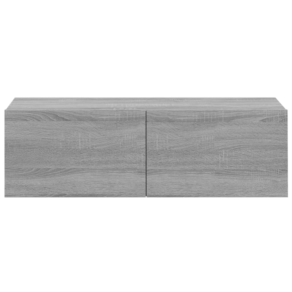 TV-seinäkaapit 2 kpl harmaa Sonoma 100x30x30 cm tekninen puu - Sisustajankoti.fi