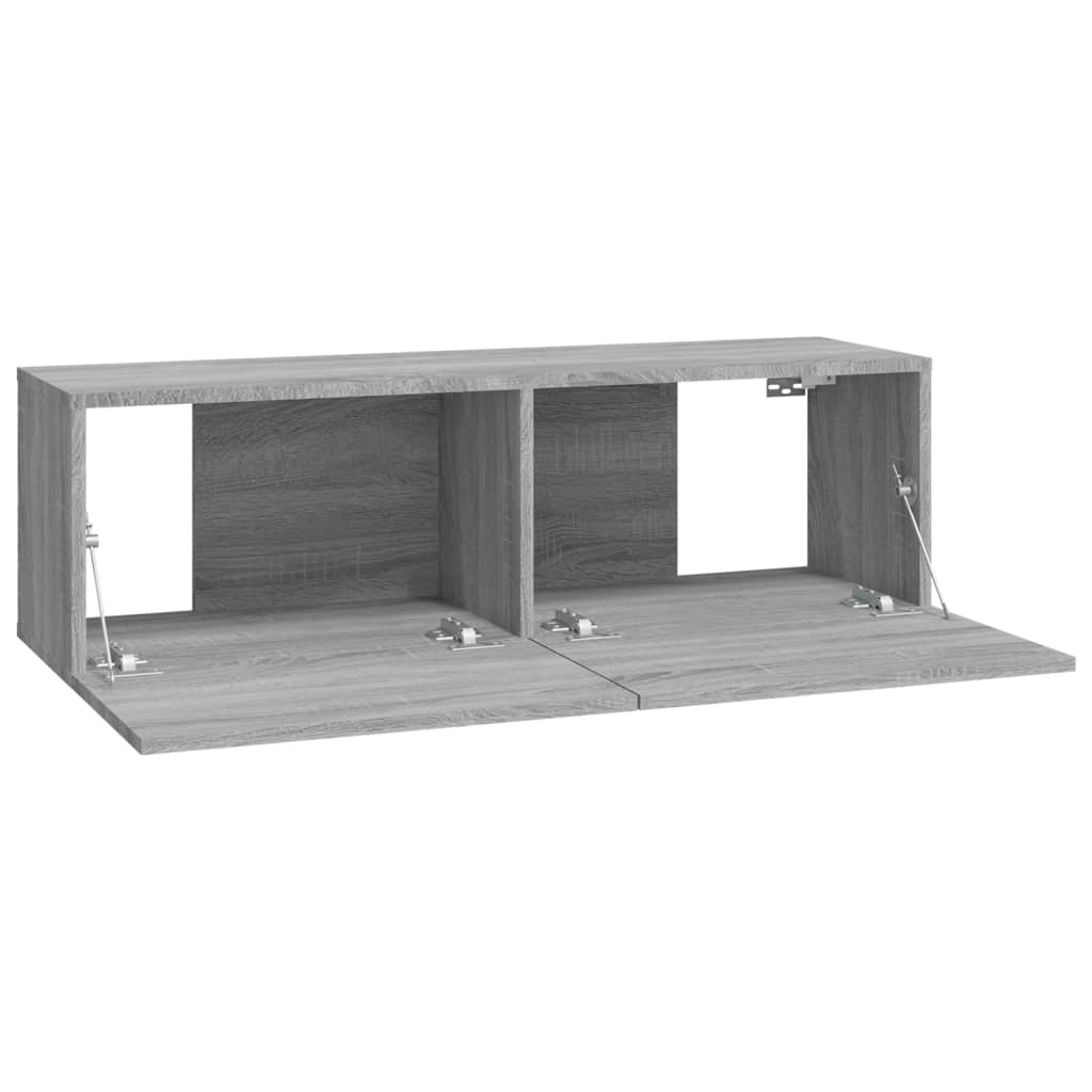 TV-seinäkaapit 2 kpl harmaa Sonoma 100x30x30 cm tekninen puu - Sisustajankoti.fi