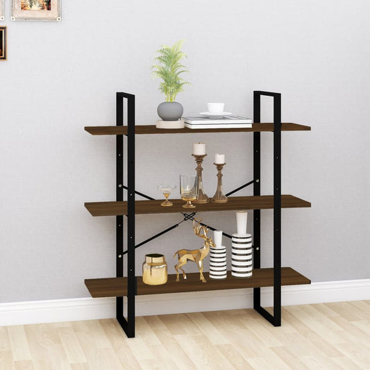 Kirjahylly ruskea tammi 100x30x105 cm tekninen puu - Sisustajankoti.fi
