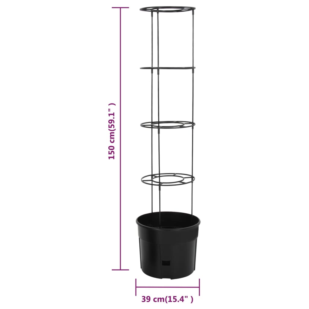 Tomaattiruukku antrasiitti Ø39x150 cm polypropeeni - Sisustajankoti.fi