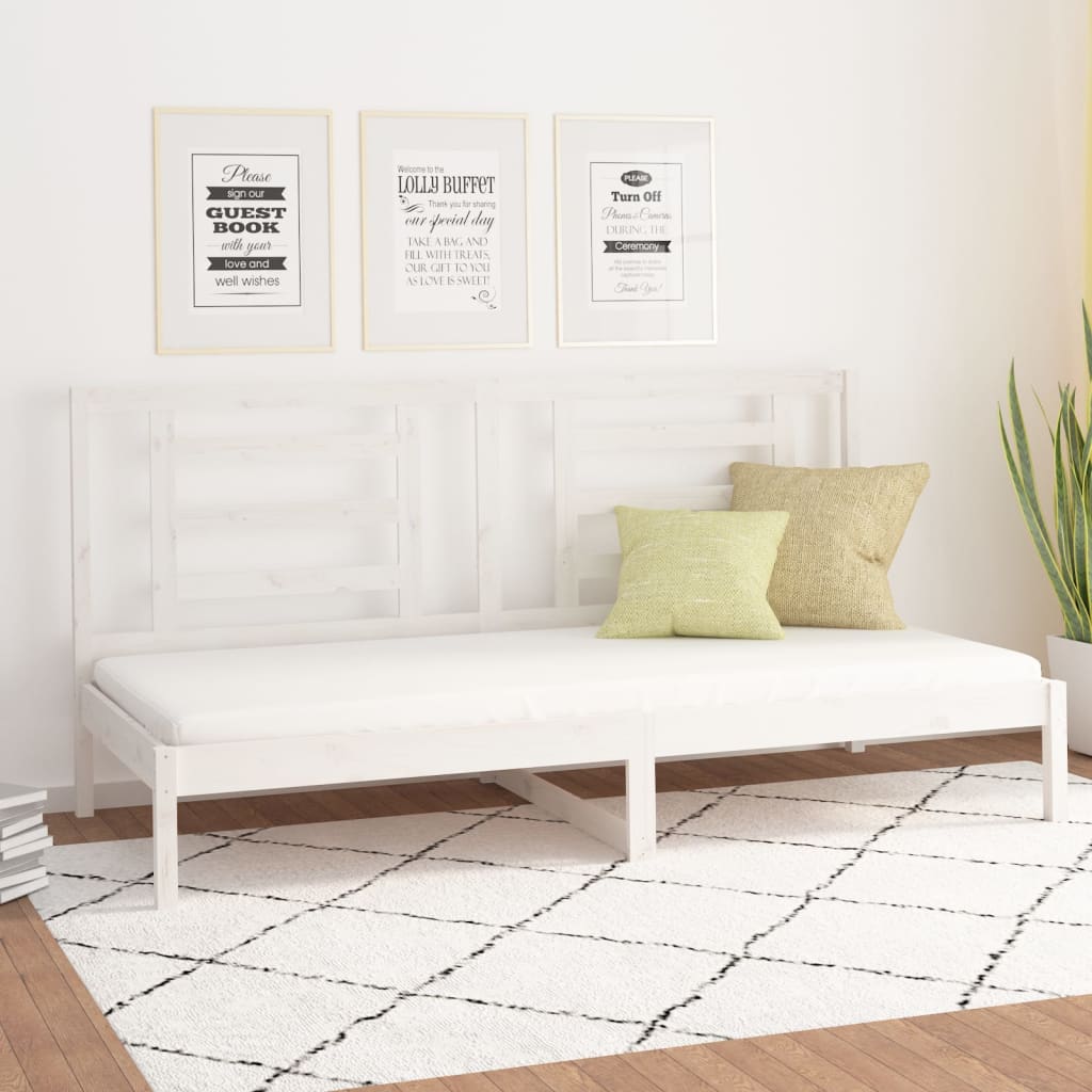 Sohvasänky valkoinen 90x200 cm täysi mänty - Sisustajankoti.fi