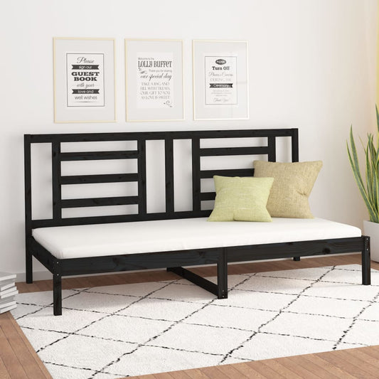 Sohvasänky musta 90x200 cm täysi mänty - Sisustajankoti.fi