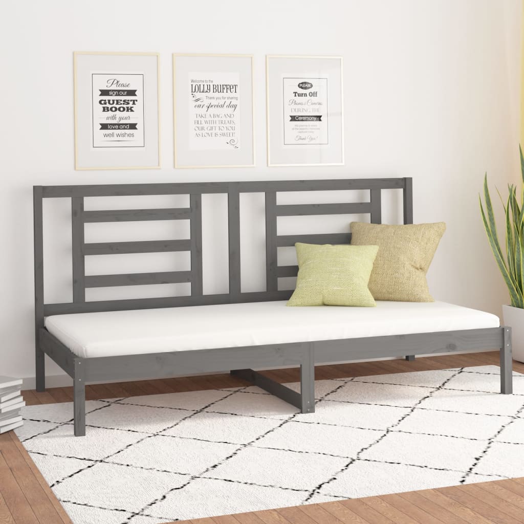 Sohvasänky harmaa 80x200 cm täysi mänty - Sisustajankoti.fi
