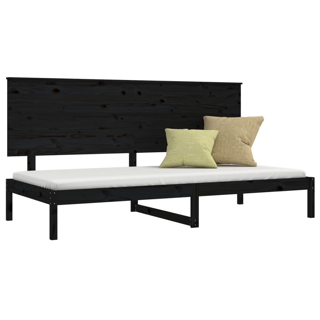 Sohvasänky musta 90x200 cm täysi mänty - Sisustajankoti.fi