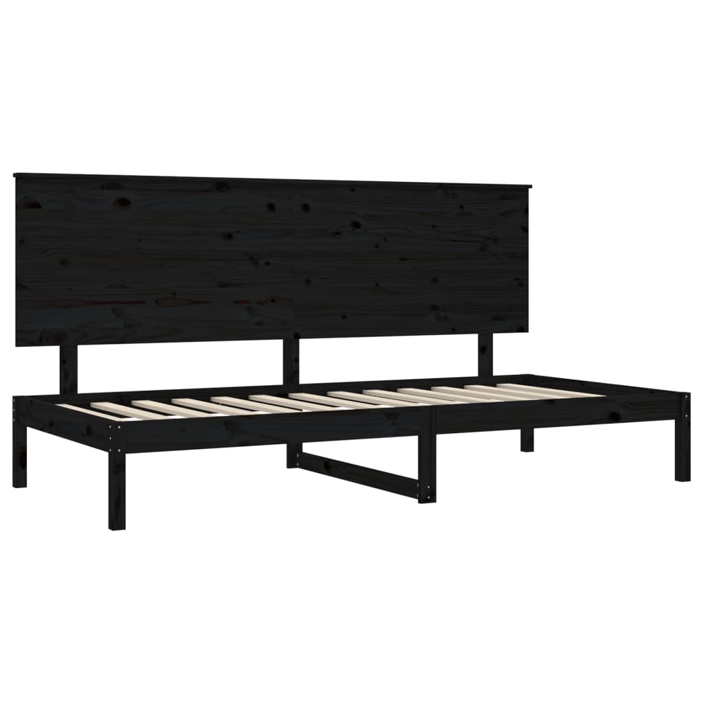 Sohvasänky musta 90x200 cm täysi mänty - Sisustajankoti.fi