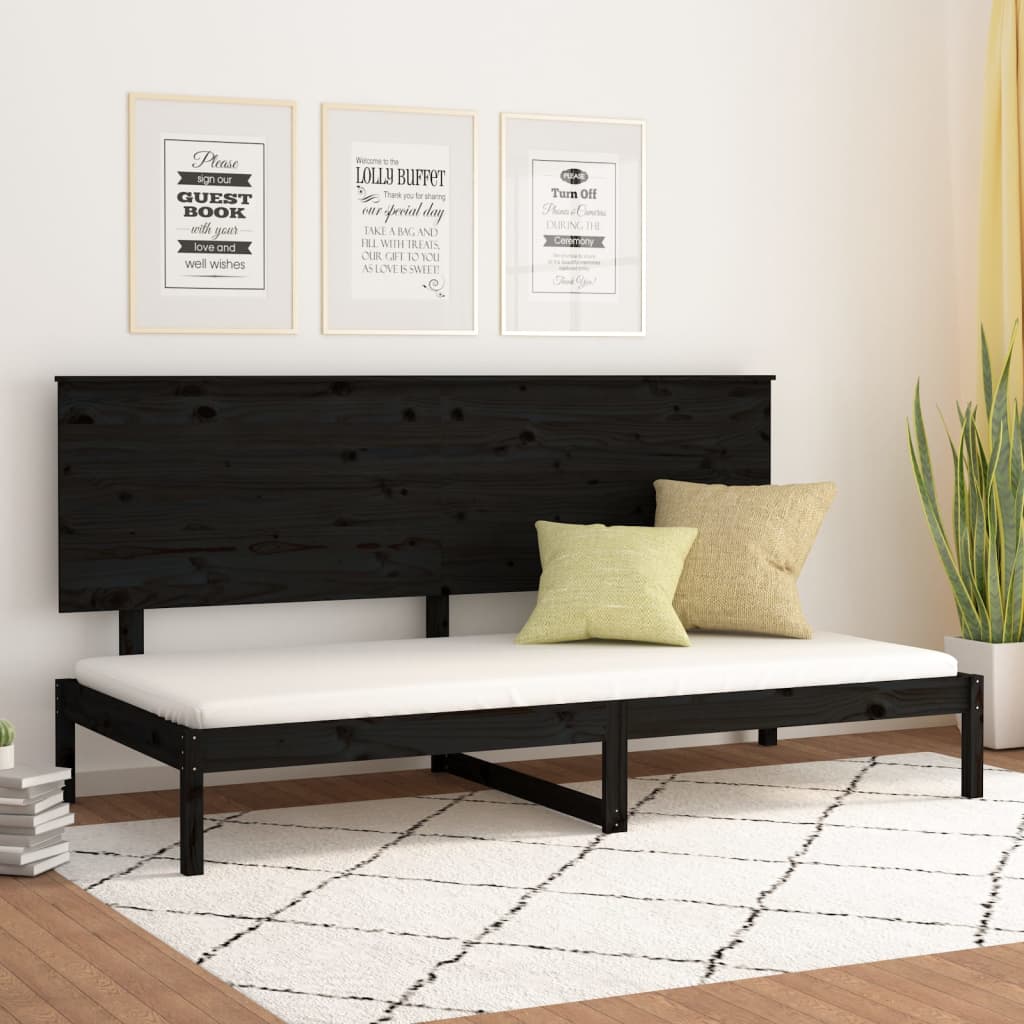 Sohvasänky musta 90x200 cm täysi mänty - Sisustajankoti.fi