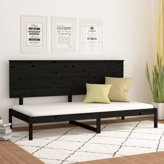 Sohvasänky musta 90x200 cm täysi mänty - Sisustajankoti.fi