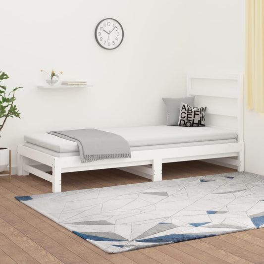 Sohvasänky ulosvedettävä valkoinen 2x (90x190) cm täysi mänty - Sisustajankoti.fi