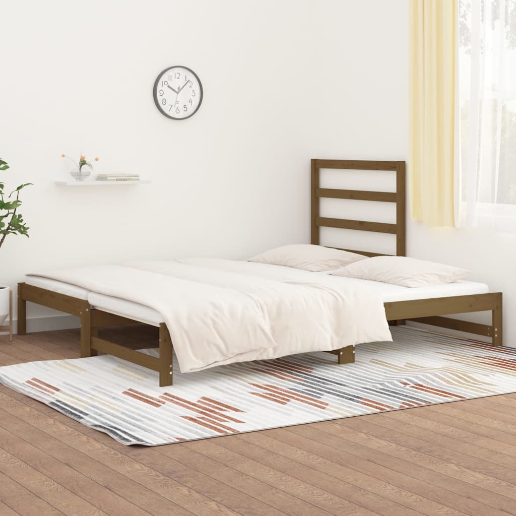 Sohvasänky ulosvedettävä hunajanrusk. 2x(90x190) cm täysi mänty - Sisustajankoti.fi