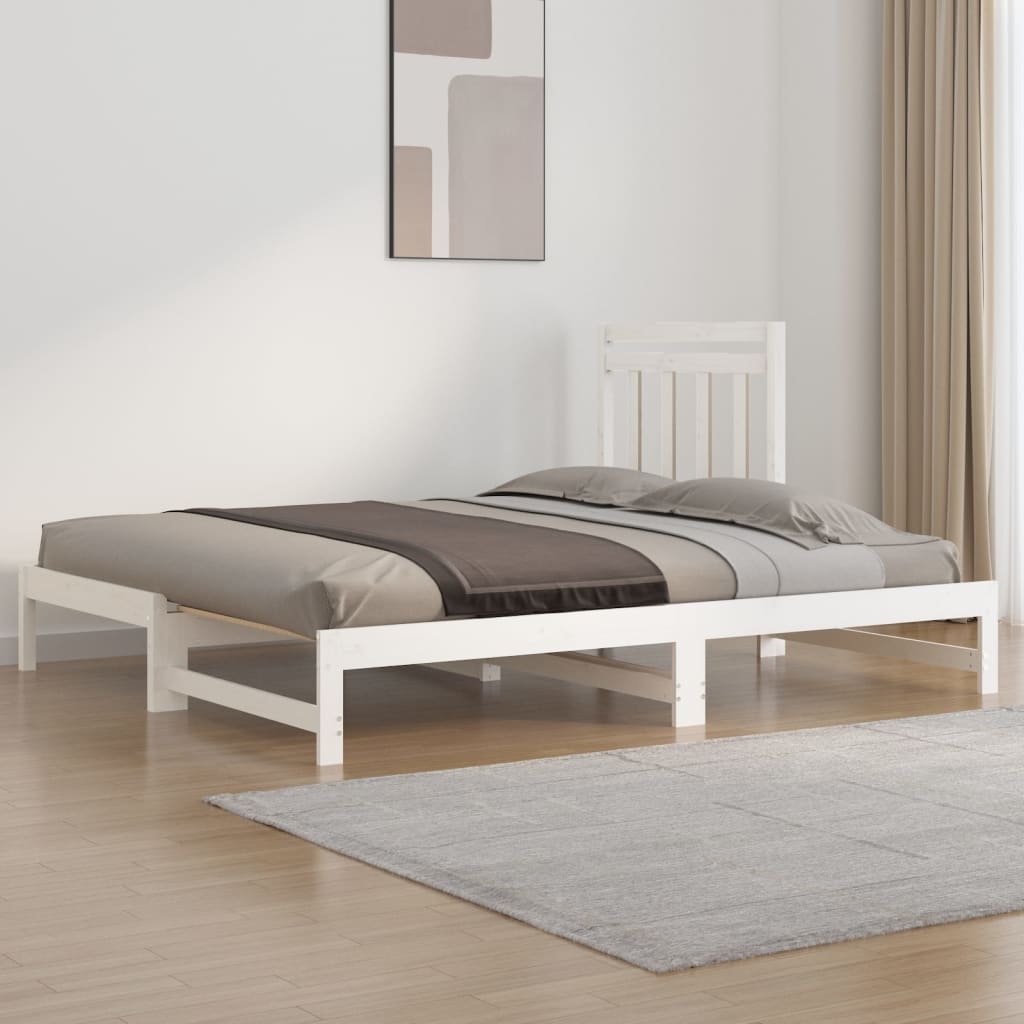 Sohvasänky ulosvedettävä valkoinen 2x (90x200) cm täysi mänty - Sisustajankoti.fi
