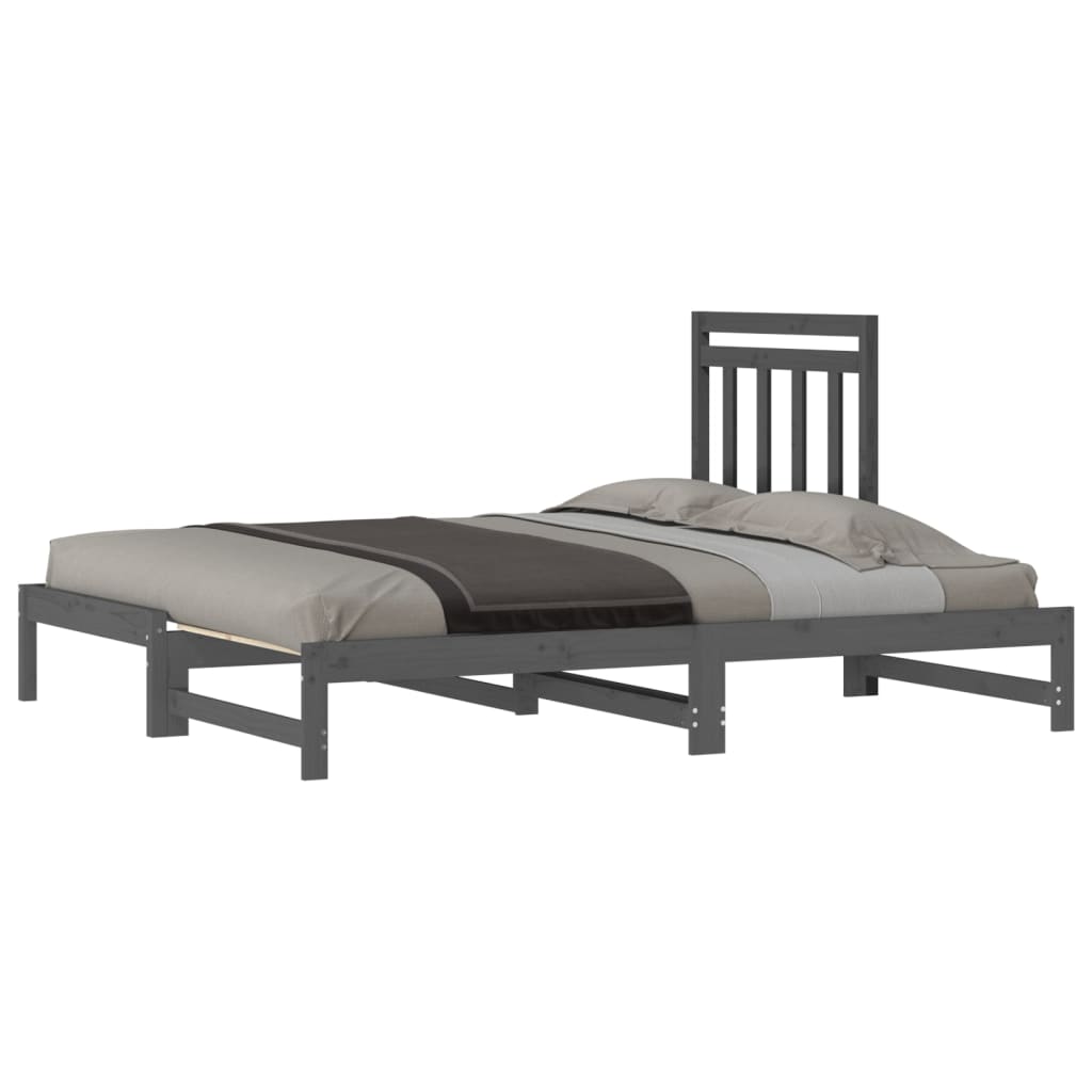 Sohvasänky ulosvedettävä harmaa 2x (90x200) cm täysi mänty - Sisustajankoti.fi