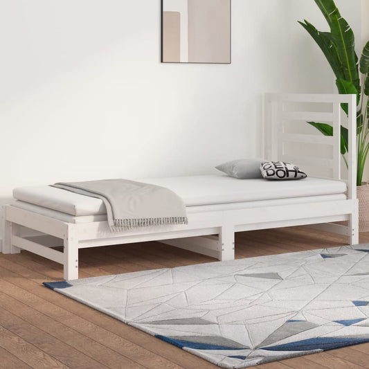 Sohvasänky ulosvedettävä valkoinen 2x (90x200) cm täysi mänty - Sisustajankoti.fi