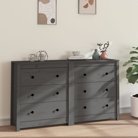 Senkki harmaa 140x35x80 cm täysi mänty - Sisustajankoti.fi