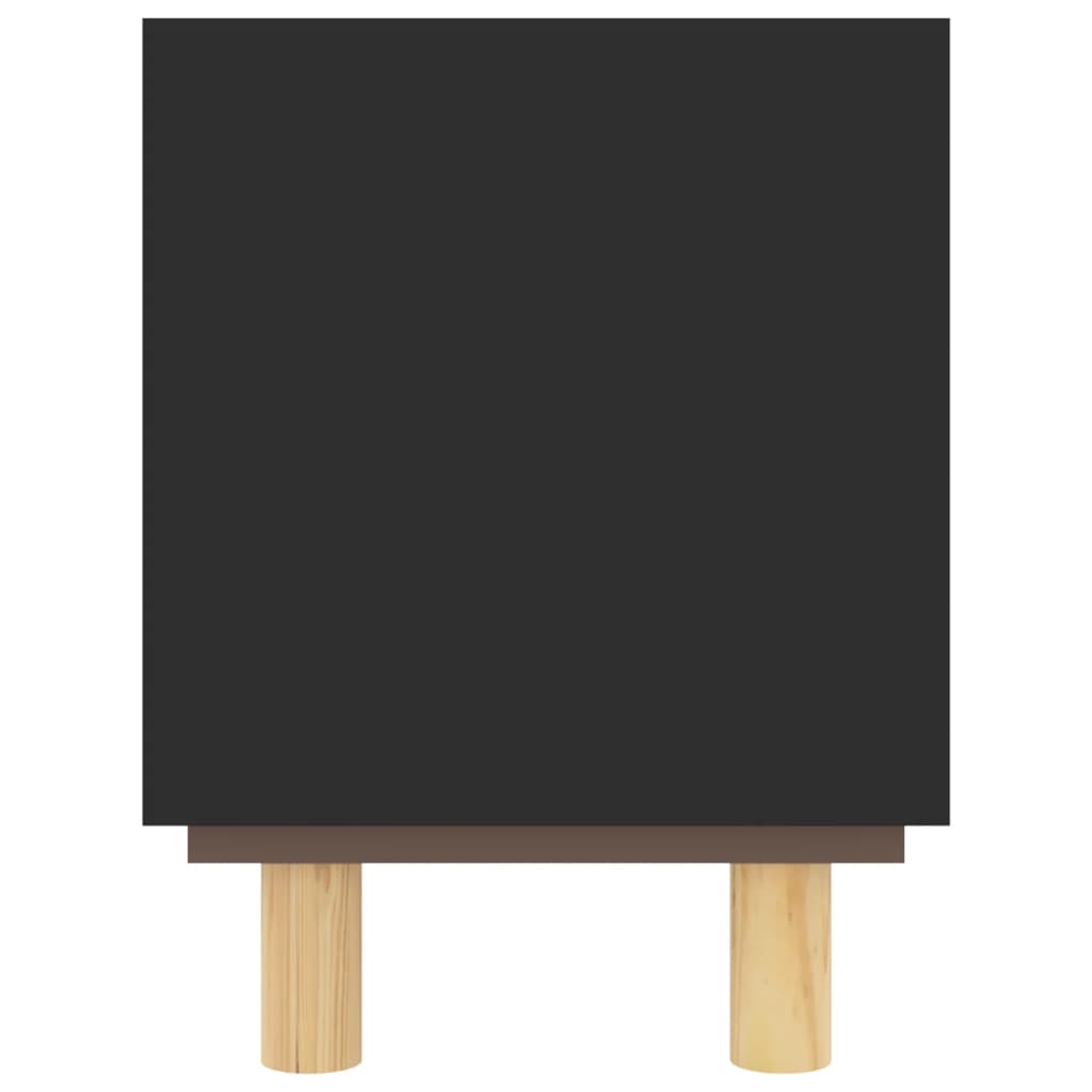 TV-taso musta 80x30x40 cm täysi mänty ja luonnonrottinki - Sisustajankoti.fi