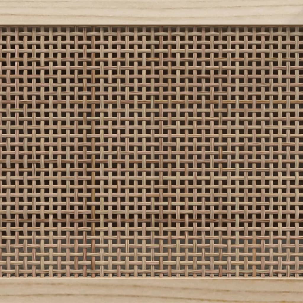 TV-taso musta 80x30x40 cm täysi mänty ja luonnonrottinki - Sisustajankoti.fi