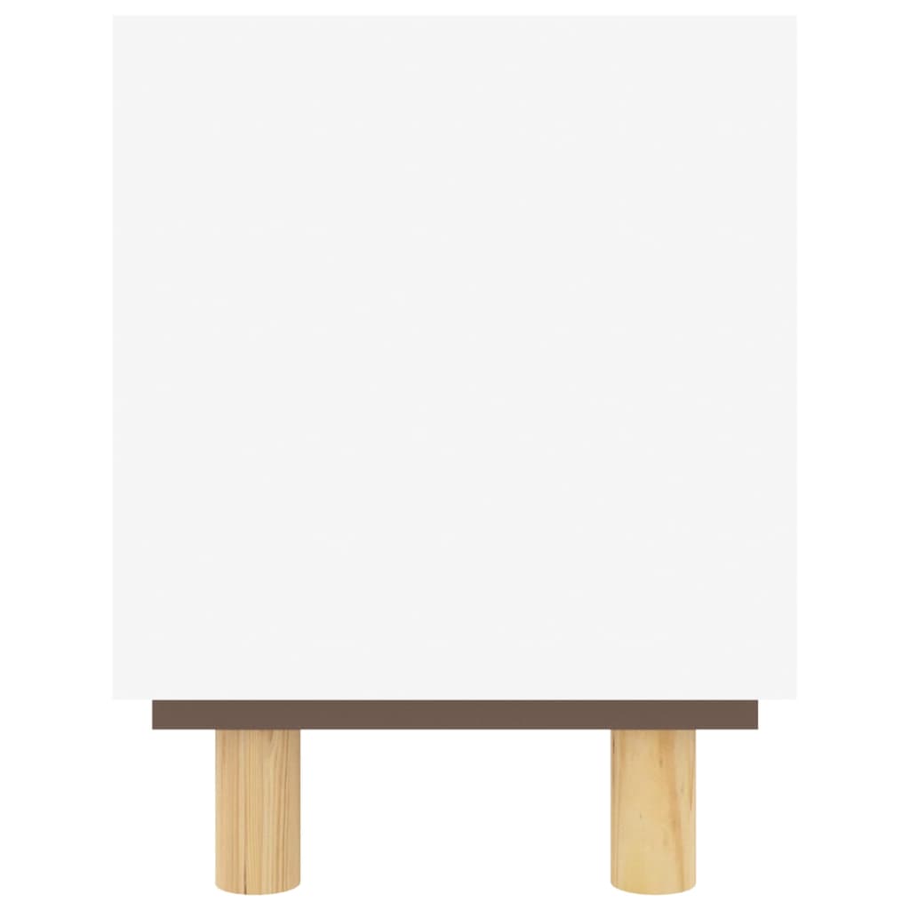 TV-taso valkoinen 105x30x40 cm täysi mänty ja luonnonrottinki - Sisustajankoti.fi