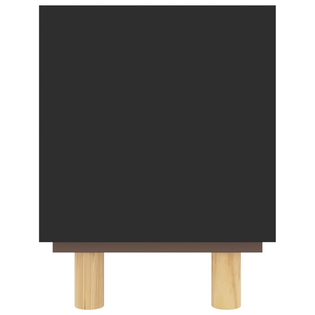 TV-taso musta 105x30x40 cm täysi mänty ja luonnonrottinki - Sisustajankoti.fi