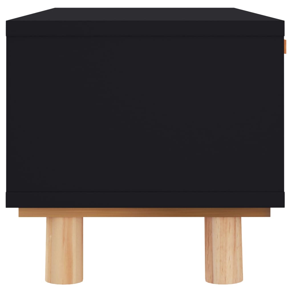 Sohvapöytä musta 80x40x30 cm tekninen puu ja täysi mänty - Sisustajankoti.fi