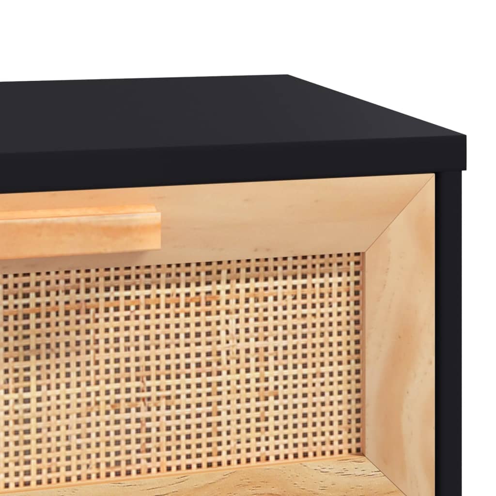 Sohvapöytä musta 80x40x30 cm tekninen puu ja täysi mänty - Sisustajankoti.fi