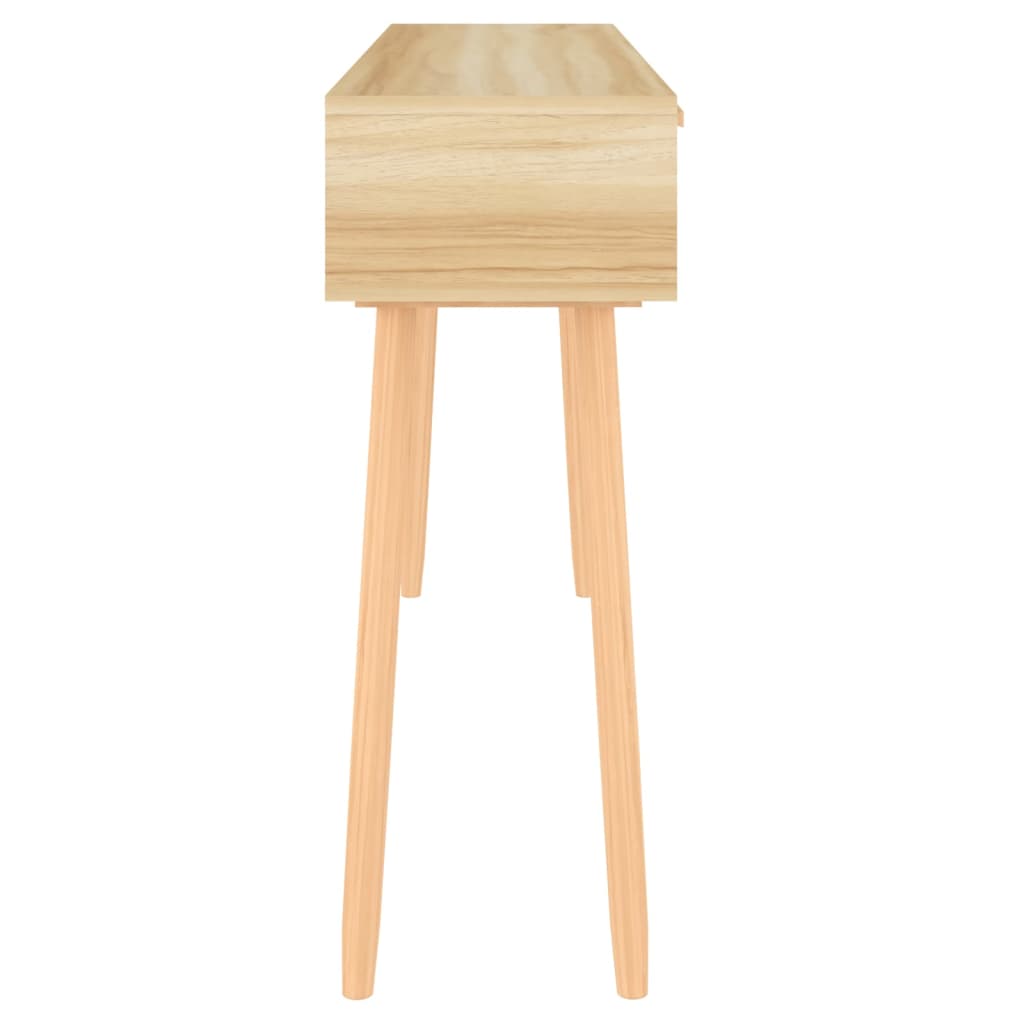 Konsolipöytä ruskea 105x30x75 cm täysi mänty ja rottinki - Sisustajankoti.fi