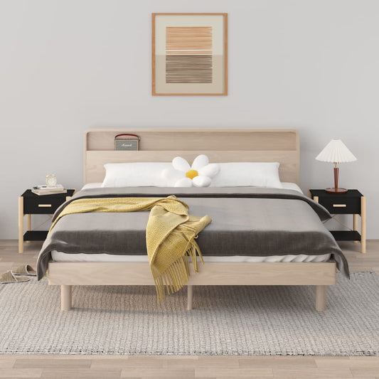 Yöpöydät 2 kpl musta 42x38x45 cm tekninen puu - Sisustajankoti.fi