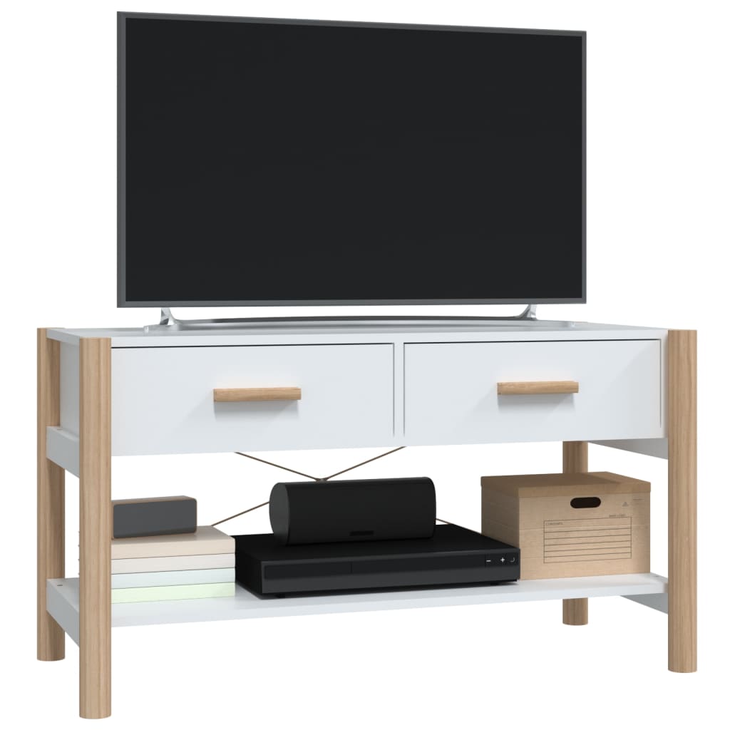 TV-taso valkoinen 82x38x45 cm tekninen puu - Sisustajankoti.fi