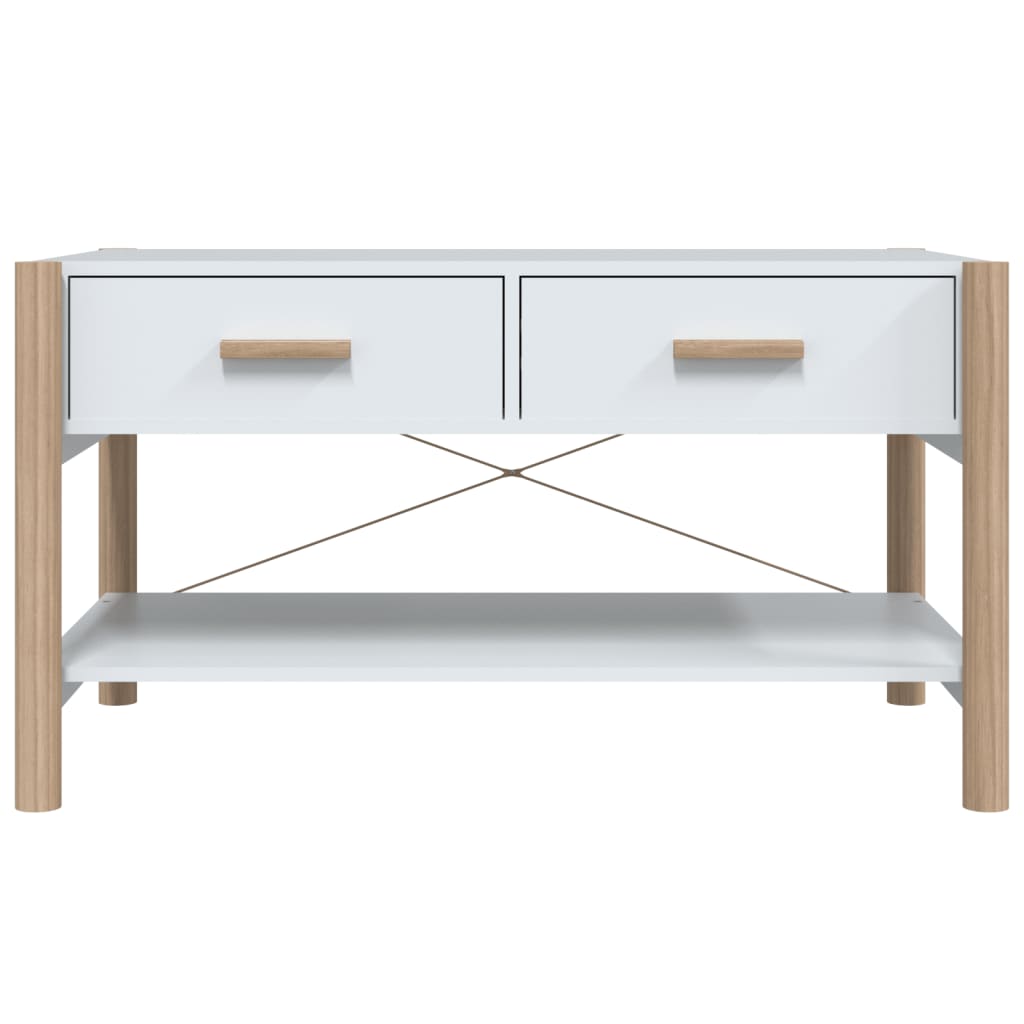 Sohvapöytä valkoinen 82x48x45 cm tekninen puu - Sisustajankoti.fi
