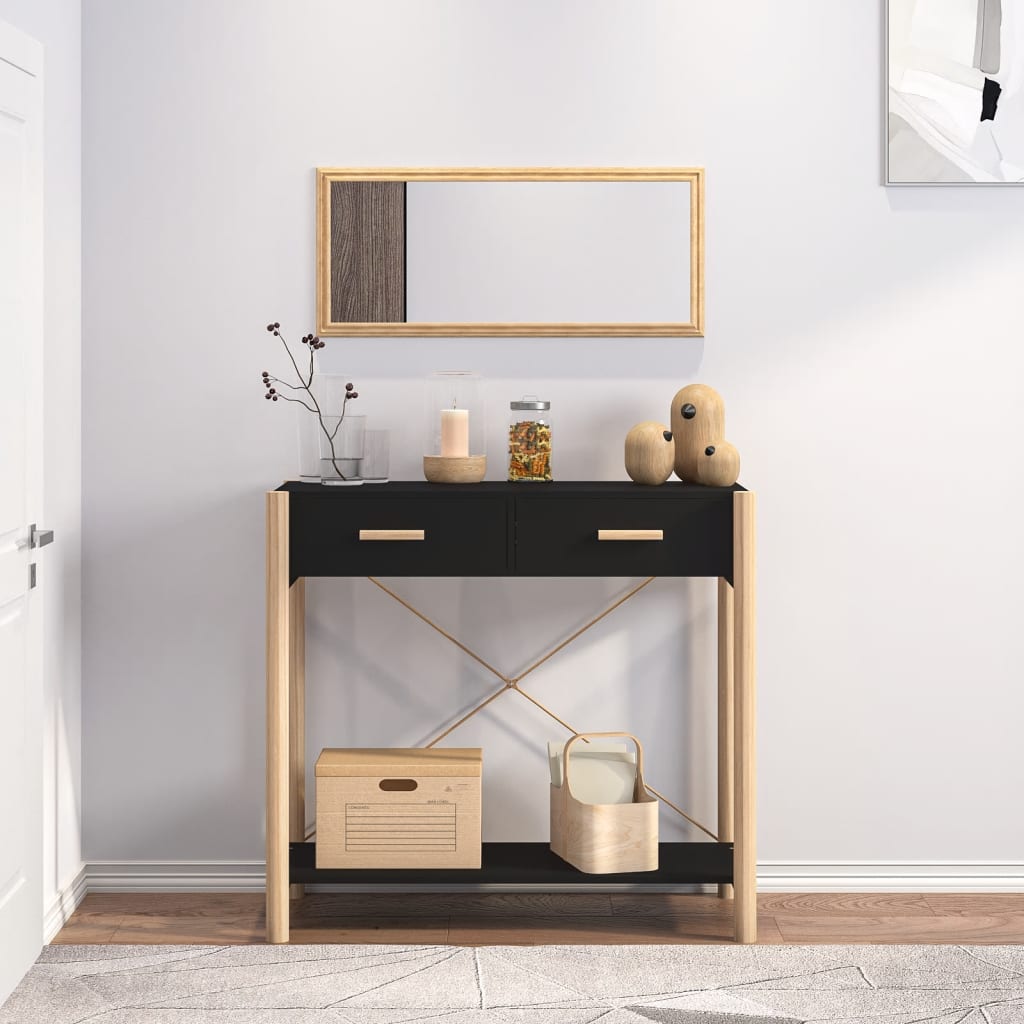 Konsolipöytä musta 82x38x75 cm tekninen puu - Sisustajankoti.fi
