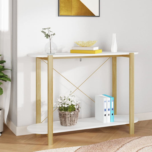 Konsolipöytä valkoinen 110x38x75 cm tekninen puu - Sisustajankoti.fi