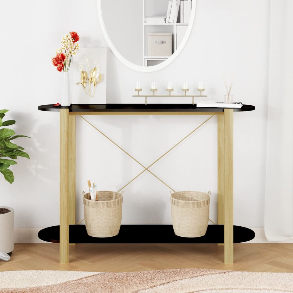 Konsolipöytä musta 110x38x75 cm tekninen puu - Sisustajankoti.fi