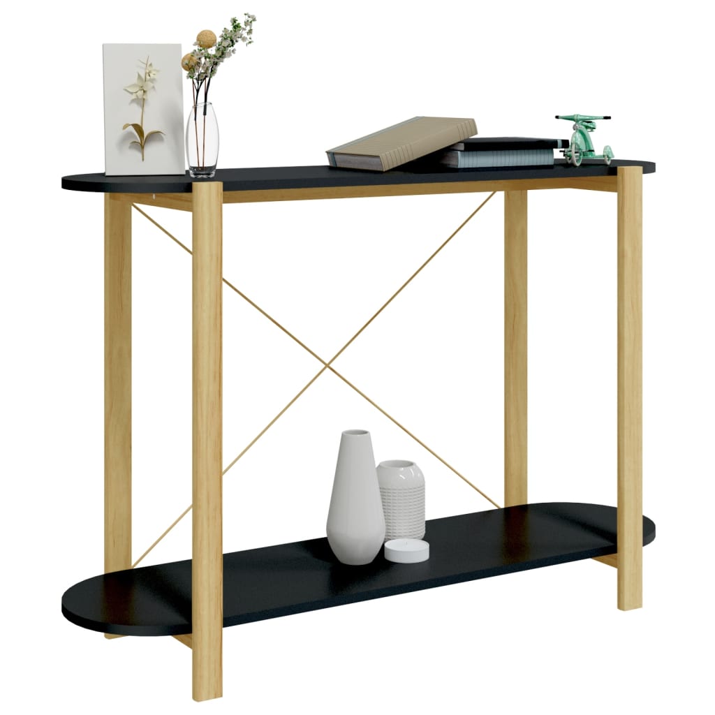 Konsolipöytä musta 110x38x75 cm tekninen puu - Sisustajankoti.fi