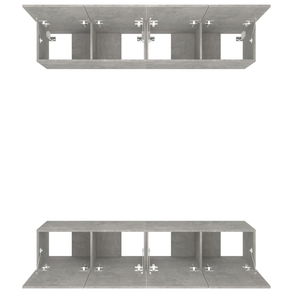 TV-kaapit 4 kpl betoninharmaa 80x30x30 cm tekninen puu - Sisustajankoti.fi