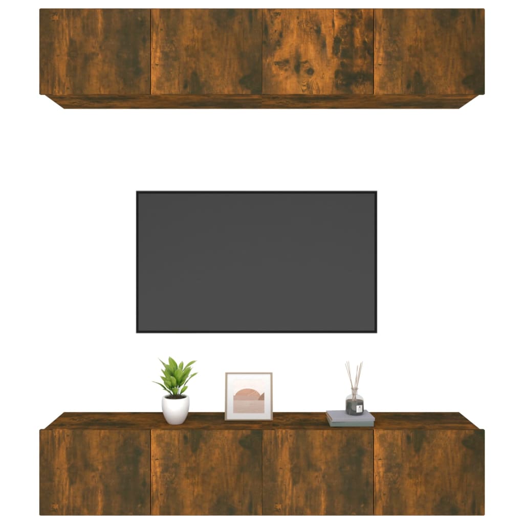 TV-kaapit 4 kpl savutammi 80x30x30 cm tekninen puu - Sisustajankoti.fi