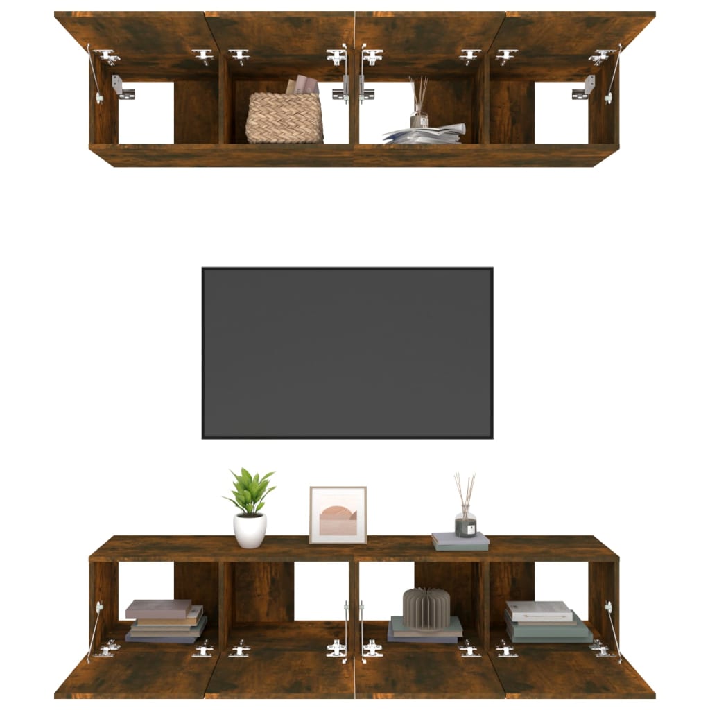TV-kaapit 4 kpl savutammi 80x30x30 cm tekninen puu - Sisustajankoti.fi