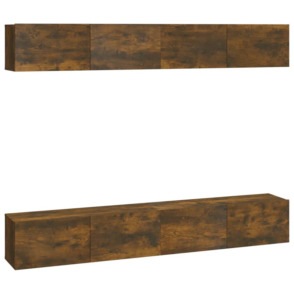 TV-seinäkaapit 4 kpl savutammi 100x30x30 cm - Sisustajankoti.fi