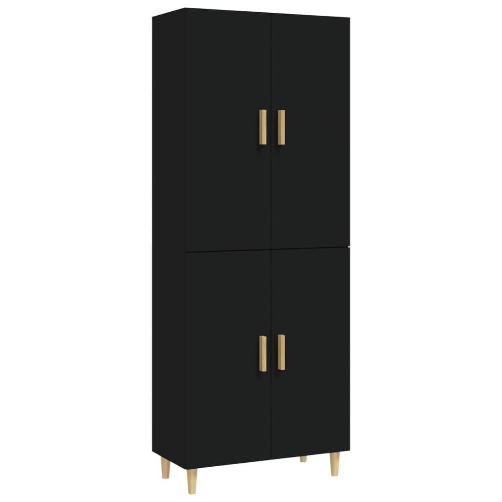 Kaappi musta 70x34x180 cm tekninen puu - Sisustajankoti.fi