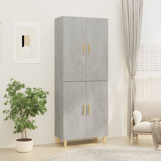 Kaappi betoninharmaa 70x34x180 cm tekninen puu - Sisustajankoti.fi