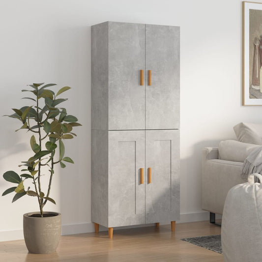 Kaappi betoninharmaa 70x34x180 cm tekninen puu - Sisustajankoti.fi
