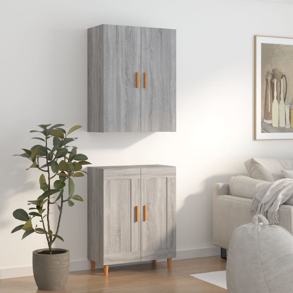 Kaappi harmaa Sonoma 70x34x180 cm tekninen puu - Sisustajankoti.fi