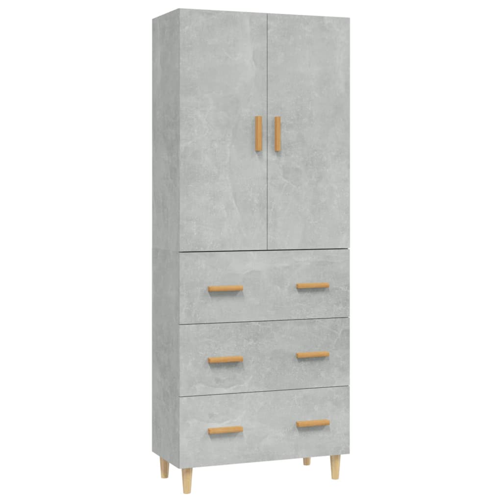 Kaappi betoninharmaa 70x34x180 cm tekninen puu - Sisustajankoti.fi