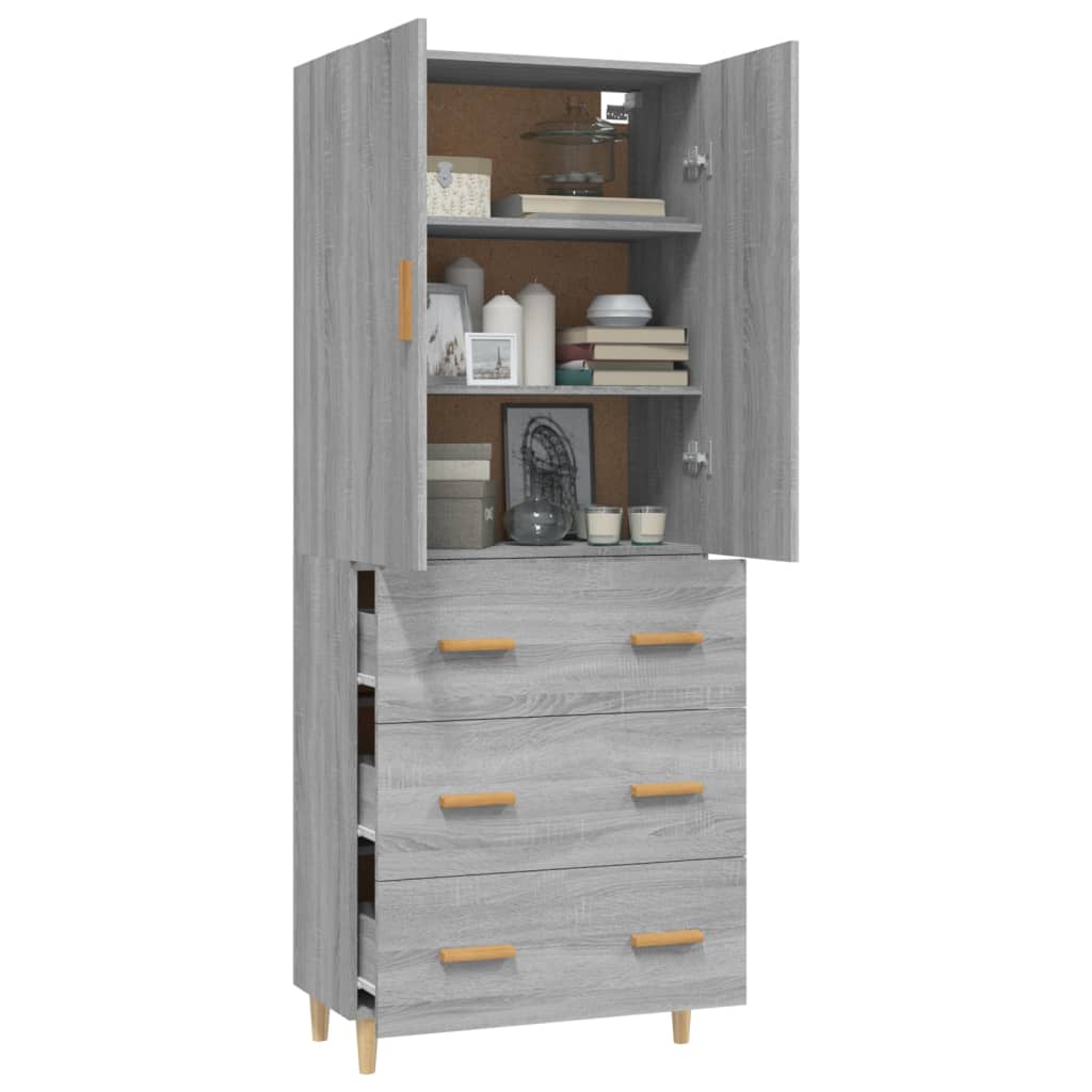 Kaappi harmaa Sonoma 70x34x180 cm tekninen puu - Sisustajankoti.fi